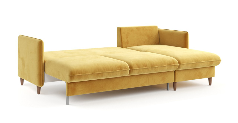 Угловой диван-кровать Берген 232 см желтый