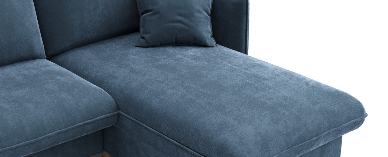 Угловой диван-кровать Берген 232 см синий